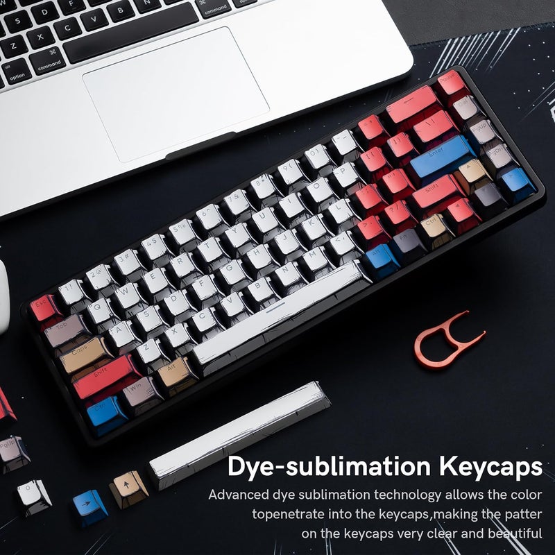 Rainy75 Retro Anime PBT Keycaps-Cherry Keycaps, Custom Keyboard Key caps 60 65 75 100 Percent, 5 Side Dye Sublimation 141 Keys Set for Cherry Gateron MX Switches Keyboards, White (Shine Through Manga) - Image 3
